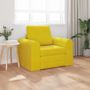 vidaXL Vloersofa Bed 2-in-1 Geel 98x71x83 cm Fluweel