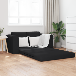 vidaXL Vloersofa Bed 2-in-1 Zwart 148x71x83 cm Stof