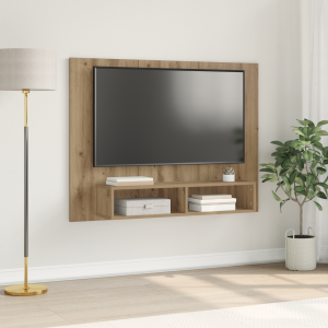 vidaXL Wand TV Kast Ambachtelijk eiken 120 x 23.5 x 90 cm Bewerkt hout