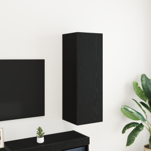 vidaXL Wand-TV-meubel Zwart Eiken 30,5x30x90 cm Geprocessed Hout
