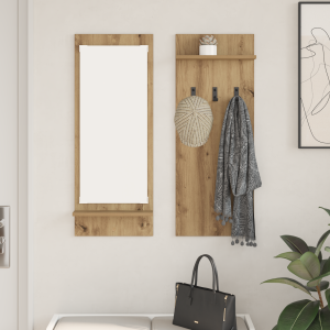 vidaXL Wandgemonteerde kapstok Ambachtelijk eiken 70 x 10 x 90 cm