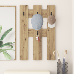 vidaXL Wandgemonteerde kapstok artisanaal eikenkleurig 65 x 3 x 100 cm