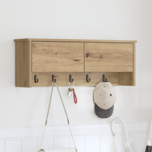 vidaXL Wandgemonteerde kapstok artisanaal eikenkleurig 80 x 20 x 30 cm