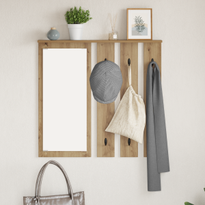 vidaXL Wandgemonteerde kapstok artisanaal eikenkleurig 84 x 10 x 80 cm