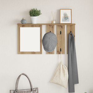 vidaXL Wandgemonteerde kapstok artisanaal eikenkleurig 85 x 10 x 45 cm