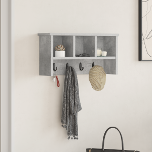 vidaXL Wandgemonteerde kapstok Betongrijs 50 x 16 x 26 cm Bewerkt hout