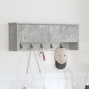 vidaXL Wandgemonteerde kapstok Betongrijs 80 x 20 x 30 cm Bewerkt hout