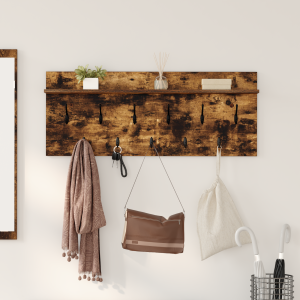 vidaXL Wandgemonteerde kapstok Gerookt eiken 100 x 40 x 12 cm