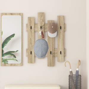 vidaXL Wandgemonteerde kapstok met opslag Sonoma eiken 60 x 3 x 82 cm