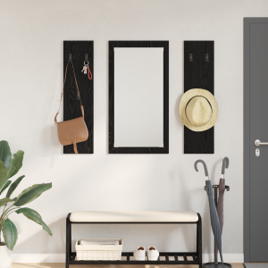 vidaXL Wandgemonteerde kapstok met opslag Zwart eiken 96 x 1.5 x 90 cm