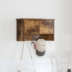 vidaXL Wandgemonteerde kapstok met plank Gerookt eiken 50 x 20 x 30 cm