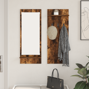 vidaXL Wandgemonteerde kapstok met plank Gerookt eiken 70 x 10 x 90 cm