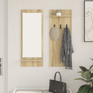 vidaXL Wandgemonteerde kapstok met plank met opslag Sonoma eiken 70 x 10 x 90 cm