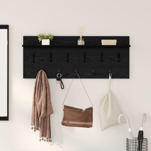 vidaXL Wandgemonteerde kapstok met plank met opslag Zwart eiken 100 x 40 x 12 cm