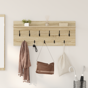 vidaXL Wandgemonteerde kapstok met plank Sonoma eiken 100 x 40 x 12 cm