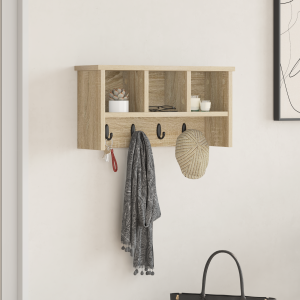vidaXL Wandgemonteerde kapstok met plank Sonoma eiken 50 x 16 x 26 cm