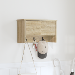 vidaXL Wandgemonteerde kapstok met plank Sonoma eiken 50 x 20 x 30 cm