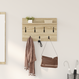 vidaXL Wandgemonteerde kapstok met plank Sonoma eiken 60 x 40 x 12 cm
