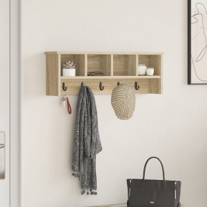 vidaXL Wandgemonteerde kapstok met plank Sonoma eiken 75 x 16 x 26 cm
