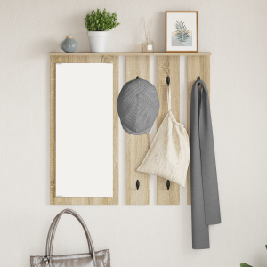 vidaXL Wandgemonteerde kapstok met plank Sonoma eiken 84 x 10 x 80 cm