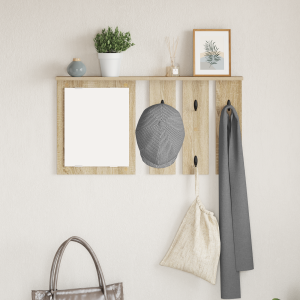 vidaXL Wandgemonteerde kapstok met plank Sonoma eiken 85 x 10 x 45 cm