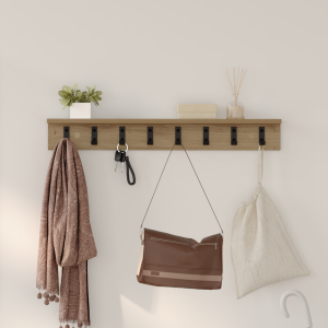 vidaXL Wandgemonteerde kapstok met plank Wandgemonteerd artisanaal eikenkleurig