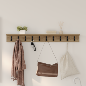vidaXL Wandgemonteerde kapstok met plank Wandgemonteerd artisanaal eikenkleurig