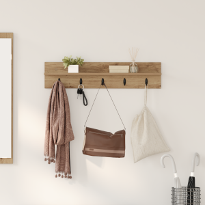 vidaXL Wandgemonteerde kapstok met plank Wandgemonteerd artisanaal eikenkleurig