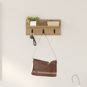 vidaXL Wandgemonteerde kapstok met plank Wandgemonteerd artisanaal eikenkleurig