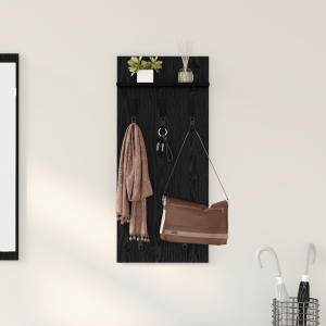 vidaXL Wandgemonteerde kapstok met plank Zwart eiken 90 x 40 x 10 cm