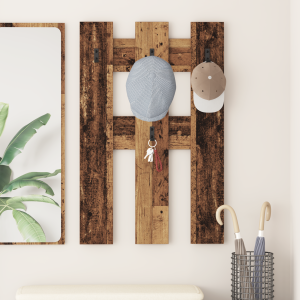 vidaXL Wandgemonteerde kapstok Oud hout 65 x 3 x 100 cm Bewerkt hout