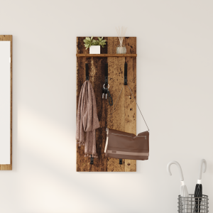 vidaXL Wandgemonteerde kapstok Oud hout 90 x 40 x 10 cm Bewerkt hout