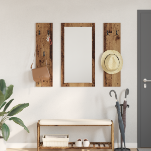 vidaXL Wandgemonteerde kapstok Oud hout 96 x 1.5 x 90 cm Bewerkt hout