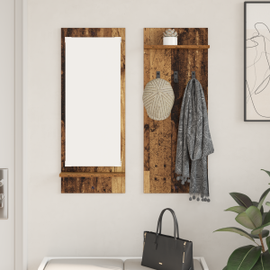 vidaXL Wandgemonteerde kapstok Oude hout 70 x 10 x 90 cm Bewerkt hout