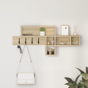 vidaXL Wandgemonteerde kapstok Sonoma eiken 100 x 12 x 43.5 cm