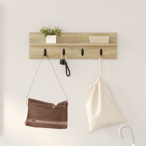 vidaXL Wandgemonteerde kapstok Sonoma eiken 60 x 10.5 x 18 cm