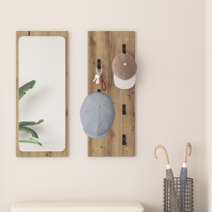 vidaXL Wandgemonteerde kapstok Wandgemonteerd artisanaal eikenkleurig