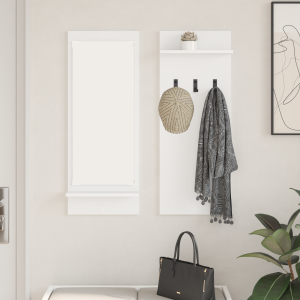 vidaXL Wandgemonteerde kapstok Wit 70 x 10 x 90 cm Bewerkt hout