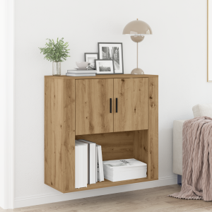 vidaXL Wandkast artisanaal eikenkleurig 80 x 33 x 80 cm Bewerkt hout