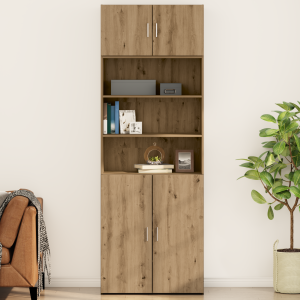 vidaXL Wandkast artisanaal eikenkleurig 80 x 42.5 x 40 cm Bewerkt hout