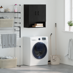 vidaXL Wandkast Zwart eiken 60 x 31 x 70 cm Bewerkt hout