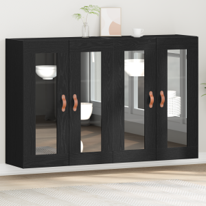 vidaXL Wandkasten 2 st 69,5x34x90 cm bewerkt hout zwart eikenkleurig