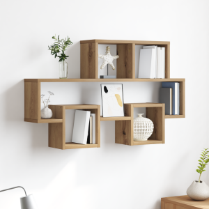 vidaXL Wandplank Ambachtelijk eiken 82 x 15 x 51 cm Bewerkt hout