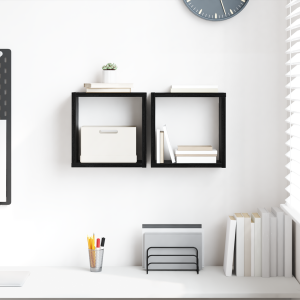 vidaXL Wandplanken Zwart Eiken MDF 26 x 15 x 26 cm Wandplanken