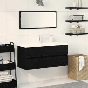 vidaXL Badkamertenk te kast Zwart Eiken 100 x 39 x 62 cm Bewerkt hout