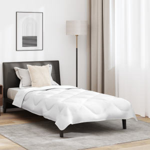 vidaXL Zomer Dekbed met kussen 2 pcs Wit Microvezel