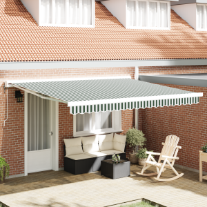 vidaXL Zonnescherm Vervangstof voor 4x3 m Frame Groen en Wit