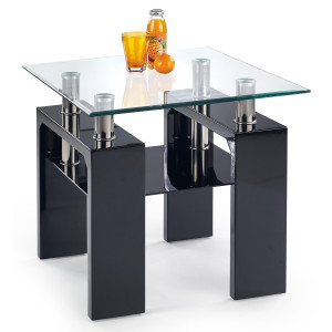 Vierkante salontafel Diana 60x55x60 cm breed in zwart