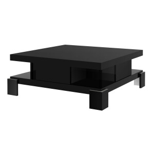 Vierkante Salontafel Salina Hoogglans zwart