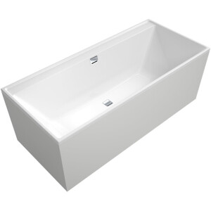 Villeroy & Boch Collaro Bad - 180x80cm - inbouw - rechthoek - met badwaste chrome - zonder panelen - wit uba180cor2dv-01